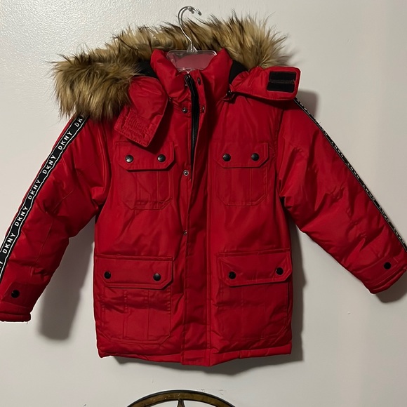 Dkny Other - Boy’s DKNY Red Hooded Puff Winter Coat